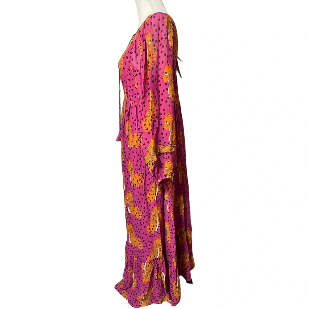 Incredible Anthropologie leopard low cut dress by Farm - Picture 3 of 6